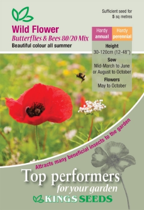Picture of Wild Flower Mix Butterflies & Bees 80-20 - 25g Pack